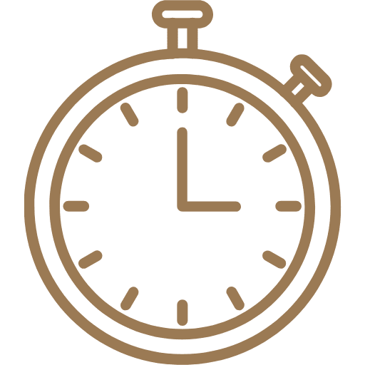 logo d'une horloge beige