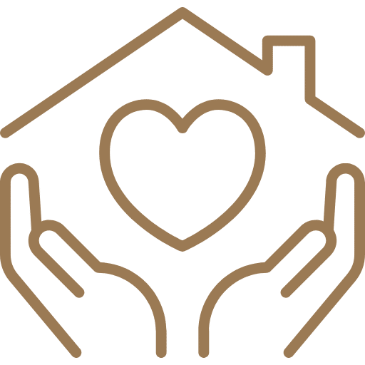 logo maison et main beige avec fond transparent