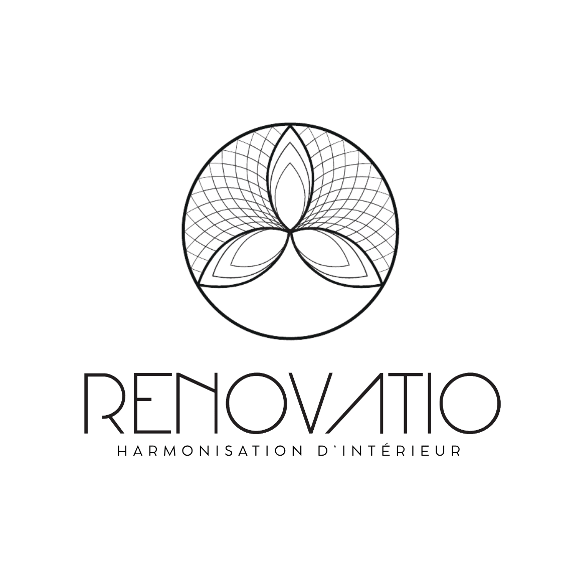 Logo Renovatio noir avec fond transparent